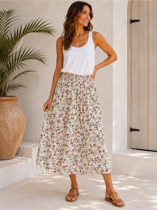 Old Navy Dresses & Skirts - Old Navy NWT Floral Midi Skirt Large Rayon Pull On Boho Cottagecore